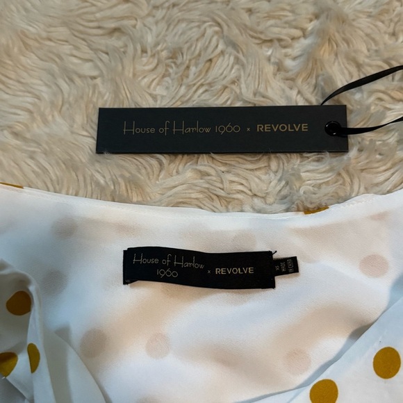 NWT House of Harlow 1960 Dahlia Dress in White and Copper Dot - Size XS - Picture 4 of 6